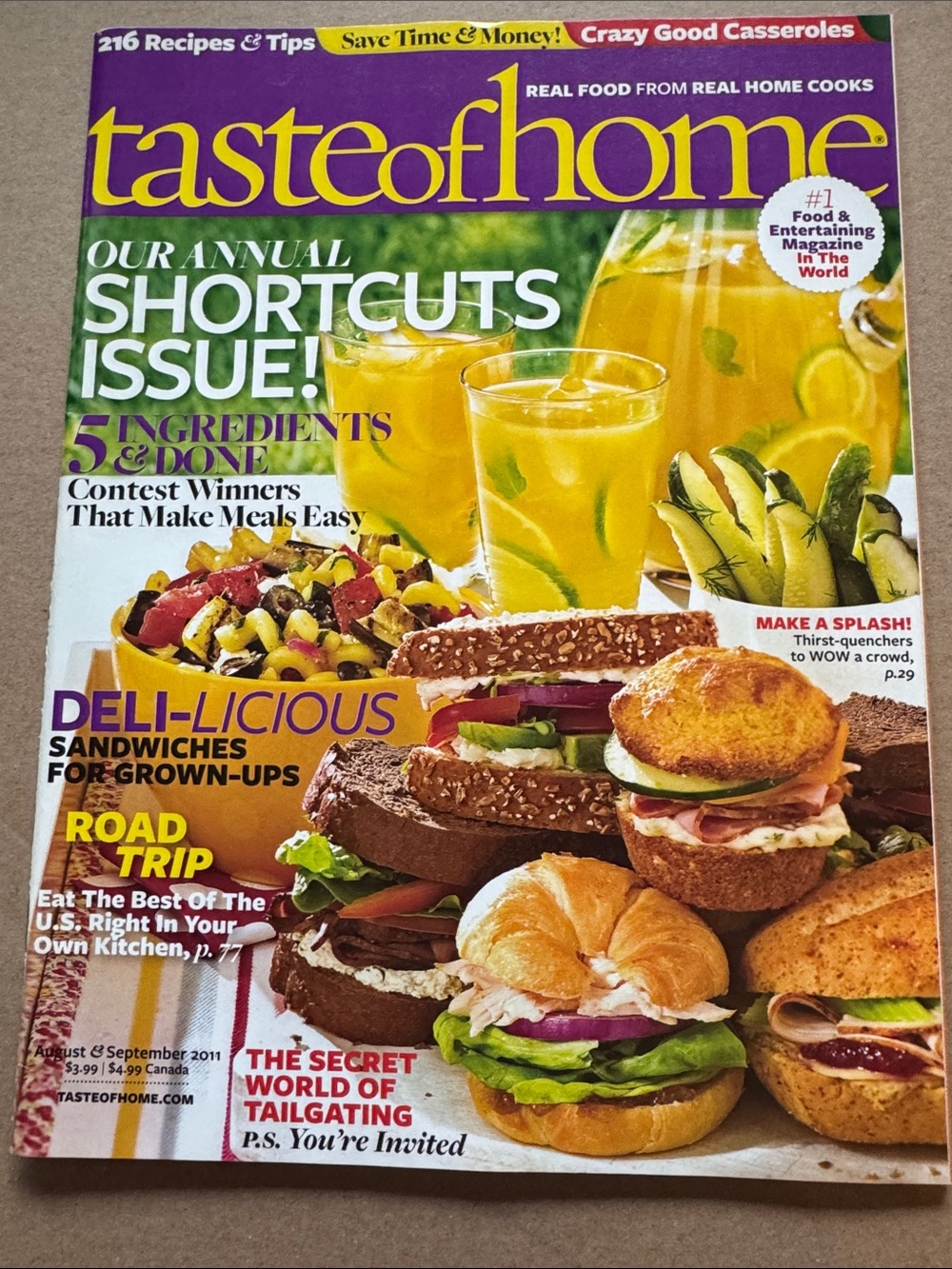 5/$15 Taste of Home Annual Shortcuts Issue Magazine - August September 2011